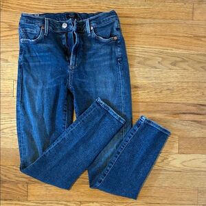Citizens Of Humanity Dark Blue Rocket Crop Midrise Skinny Jeans